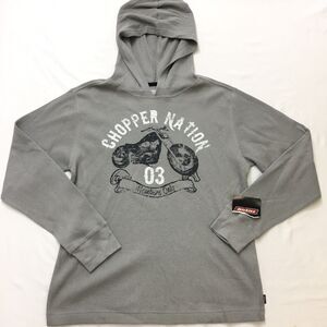 NWT DICKIES Hooded Thermal Shirt Youth 14-16 XL Gray Graphic Waffle Motorcycle